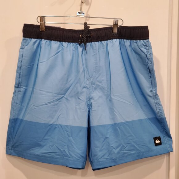 Quiksilver Men's Two-Tone Blue Lined Swim Trunks Board Shorts, Size Large - Picture 2 of 9